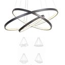 Ver imagem 3 de Lustre Led Moderno Pendente Anéis Led 89w 3 Arcos Preto Brinovar