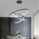 Ver imagem 6 de Lustre Led Moderno Pendente Anéis Led 89w 3 Arcos Preto Brinovar
