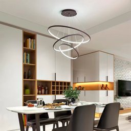 Lustre Led Moderno Pendente Anéis Led 89w 3 Arcos Preto Brinovar - 4