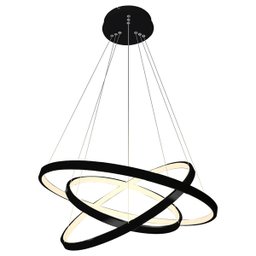 Lustre Led Moderno Pendente Anéis Led 89w 3 Arcos Preto Brinovar - 1