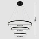 Ver imagem 7 de Lustre Led Moderno Pendente Anéis Led 89w 3 Arcos Preto Brinovar