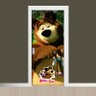 Adesivo Decorativo de Porta - Masha e o Urso 2 - P 70x210 cm - 1