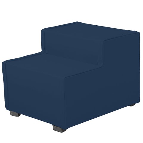 Escada Estofada 2 Degraus para Cachorro Gato e Maca de Estetica Suede Azul Marinho