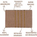 Ver imagem 3 de Jogo 5pçs 2 Banho + 2 Rosto + 1 Tapete P/banheiro 100% Algodão Alta Absorção - Bege