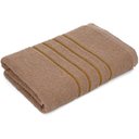 Ver imagem 2 de Jogo 5pçs 2 Banho + 2 Rosto + 1 Tapete P/banheiro 100% Algodão Alta Absorção - Bege