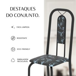 Conjunto Sala de Jantar com 4 Cadeiras Lívia - 6