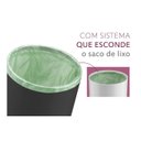 Ver imagem 3 de Lixeira com Tampa 8 Litros Cesto de Lixo Aramado Future Casa:Preto/Dourado