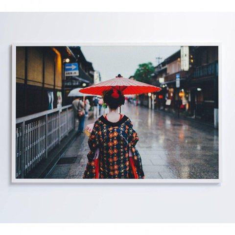 Quadro Kimono Japonês 90x60 Cm Vidro Impresso