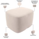 Ver imagem 6 de Poltrona de Amamentação com Balanço e Puff Orgânico Saori W01 Suede Bege - Lyam Decor