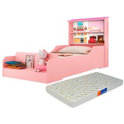Cama Infantil Casa Menina Princesa com Prateleiras e Colchão - 2