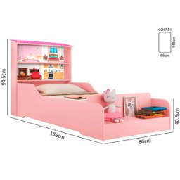 Cama Infantil Casa Menina Princesa com Prateleiras e Colchão - 3