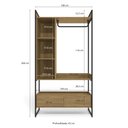 Ver imagem 2 de Guarda Roupa Closet Cabideiro Estilo Industrial 108cm 01 cabideiro e 02 gaveta LI029 Kappesberg Kapp