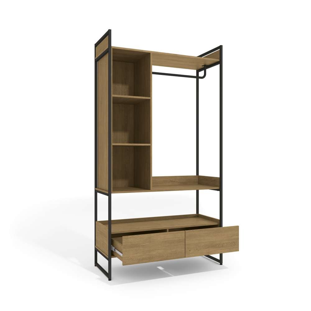 Guarda Roupa Closet Cabideiro Estilo Industrial 108cm 01 cabideiro e 02 ...