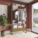 Ver imagem 1 de Guarda Roupa Closet Cabideiro Estilo Industrial 108cm 01 cabideiro e 02 gaveta LI029 Kappesberg Kapp