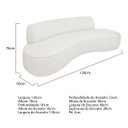 Ver imagem 3 de Sofá Curvo 2 Lugares Orgânico Escritório Recepção Sala Amsterdã 130cm Bouclé - Adj Decor