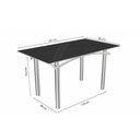 Ver imagem 4 de Conjunto: Mesa Sala Jantar Elba Tampo Madeirado C/ Vidro 160cm e 6 Cadeiras Florença Cromada/preto