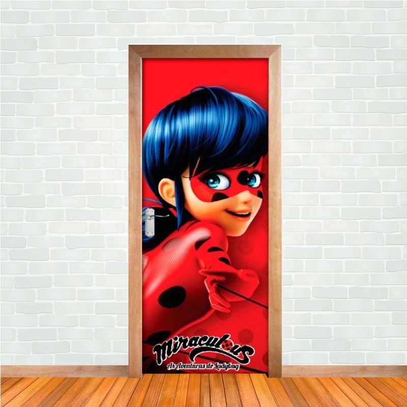 Adesivo para Porta Infantil Miraculous Ladybug