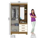 Ver imagem 4 de Guarda Roupa 02 Portas 03 Gavetas B64 Briz Nature