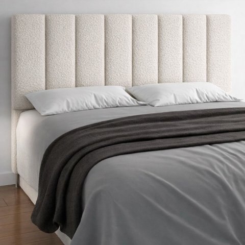 Cabeceira para Cama Box King 195cm Cory Bouclé Off White - Sallar Home