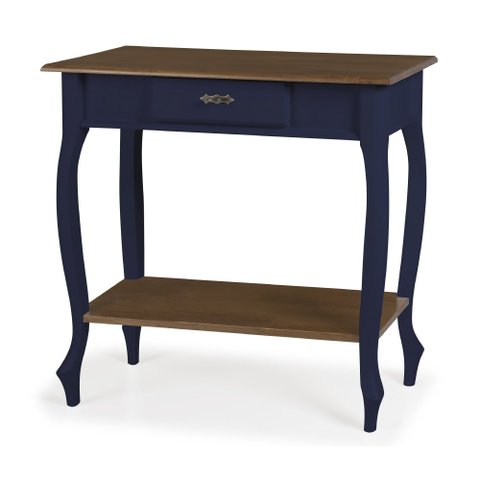 Aparador para Sala Pés Luis Xv com Gaveta e Prateleira 1010p Linz Móveis - Azul Petróleo/imbuia