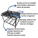 Ver imagem 2 de Fogão Industrial 4 Bocas P7 com Chapa Bifeteira Baixa Pressão 4QS Metalfour