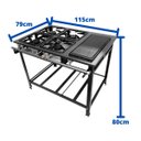 Ver imagem 4 de Fogão Industrial 4 Bocas P7 com Chapa Bifeteira Baixa Pressão 4QS Metalfour