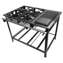 Ver imagem 3 de Fogão Industrial 4 Bocas P7 com Chapa Bifeteira Baixa Pressão 4QS Metalfour