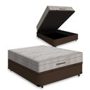 Ver imagem 1 de Cama Box com Baú Casal Marrom + Colchão de Molas Ensacadas - Ortobom - Airtech Springpocket 138x188x