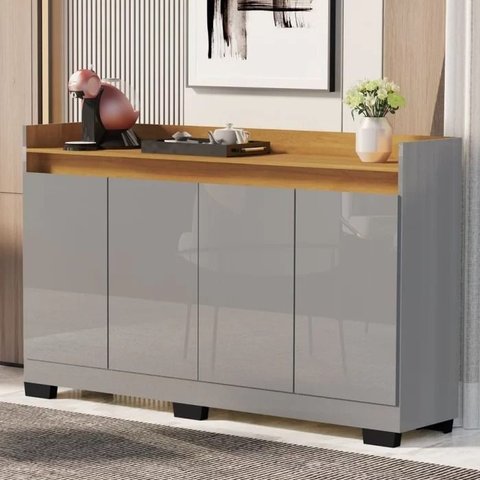 Buffet Real 04 Pts Cinza/cinamomo