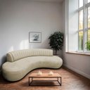 Ver imagem 2 de Divã Recamier Celeste Curvo Sala Estar Luxo 180cm Bouclé