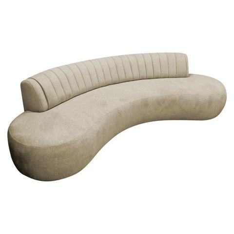 Divã Recamier Celeste Curvo Sala Estar Luxo 180cm Bouclé