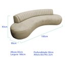 Ver imagem 3 de Divã Recamier Celeste Curvo Sala Estar Luxo 180cm Bouclé
