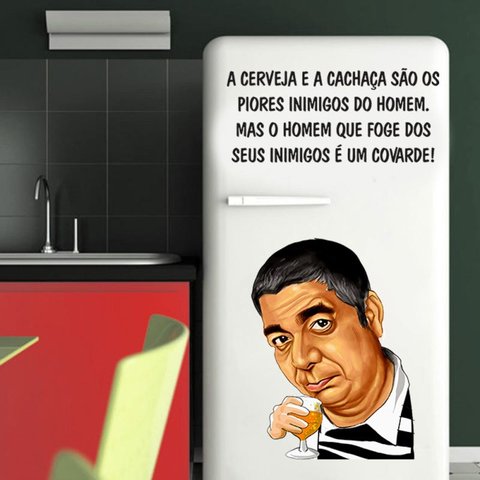 Adesivo Decorativo Geladeira - Zeca Pagodinho - G: 55,5 x 87 cm