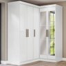 Guarda-roupa Solteiro Modulado Paris 5 Portas com Espelho Branco - Maxel - 1