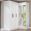 Ver imagem 1 de Guarda-roupa Solteiro Modulado Paris 5 Portas com Espelho Branco - Maxel