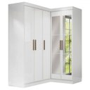 Ver imagem 2 de Guarda-roupa Solteiro Modulado Paris 5 Portas com Espelho Branco - Maxel
