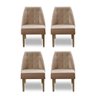 Kit 04 Cadeiras de Jantar Reforçada Luna para Sala Cozinha Suede Capuccino - 1
