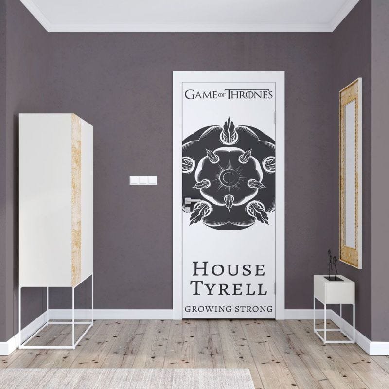 Adesivo Decorativo De Porta - Coleção Game Of Thrones House Tyrell - G ...