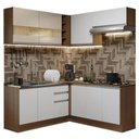 Ver imagem 3 de Armário de Cozinha Completa de Canto 349cm Rustic/Branco/Crema Glamy Madesa 01