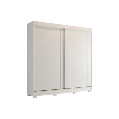 Guarda Roupa Casal 2 Portas de Correr e 3 Gavetas c/ Pés Ilhéus Branco - Panan