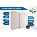 Ver imagem 2 de Guarda Roupa Casal 2 Portas de Correr e 3 Gavetas c/ Pés Ilhéus Branco - Panan