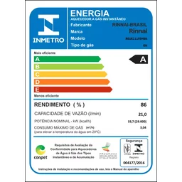 Aquecedor de Água a Gás Rinnai E21 Feh 21 Litros Bivolt Digital Branco - Gn (gás Natural) - 4