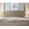 Cabeceira Cama Box Casal King 195cm Atenas - Móveis Roperi - Suede Bege - 2