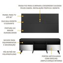 Ver imagem 7 de Rack Com Painel Tv 65" Retrô Com Espelho Flórida Multimóveis V3138 Preto Preto