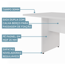 Ver imagem 4 de Mesa de Reunião Retangular 6 Lugares Pé Painel 200x90cm Yescasa Cinza