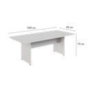 Ver imagem 3 de Mesa de Reunião Retangular 6 Lugares Pé Painel 200x90cm Yescasa Cinza