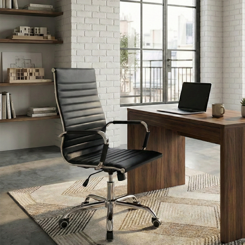 Cadeira de Escritorio Esteirinha Giratoria Ergonomica Alta Preto