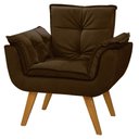 Ver imagem 1 de Poltrona Mona Cadeira Decorativa Pés de Madeira Suede Várias Cores: MARROM