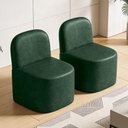 Ver imagem 3 de Kit 02 Poltronas Decorativas Orgânica para Sala de Estar Living Lumiere W01 Couríssimo Verde -