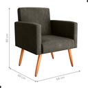 Ver imagem 2 de Conjunto Poltronas e Puff Anari Veludo Turkey Marrom